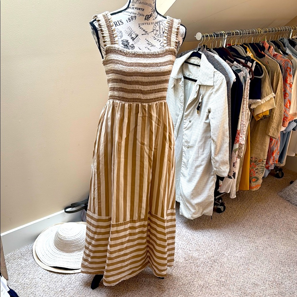 Spartina 449 Tan & White Striped Sundress